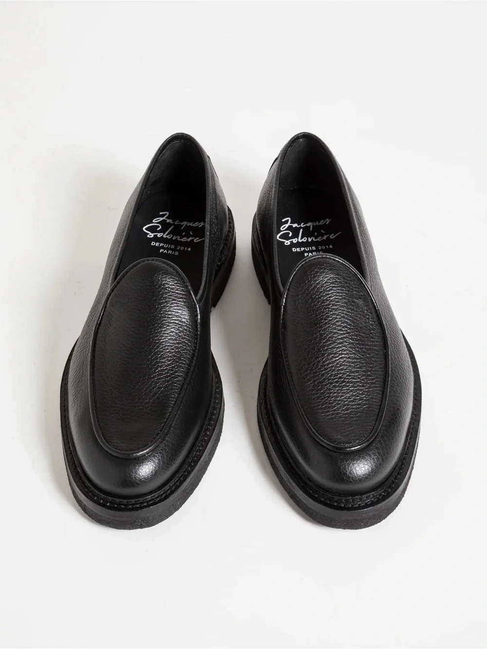 Jacques soloviere All-Black Men's Leather Penny Loafers